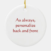 Jaar van de Snake Red Ball Keramisch Ornament (Achterkant)