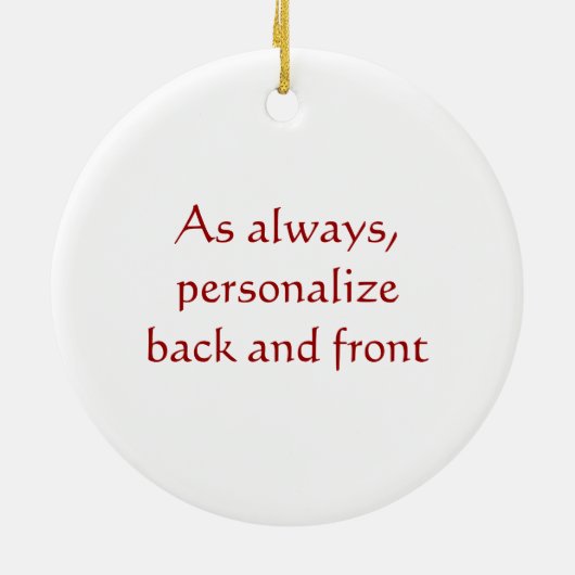 Jaar van de Snake Red Ball Keramisch Ornament (Achterkant)