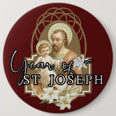 Jaar van de St. Joseph Katholieke Herdenking Ronde Button 6,0 Cm (Voorkant)