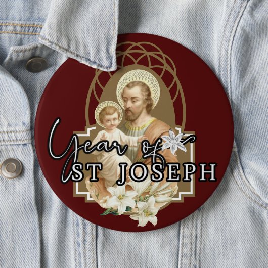 Jaar van de St. Joseph Katholieke Herdenking Ronde Button 6,0 Cm (In situ)