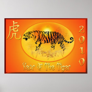Jaar van de Tiger 2010 Afdrukken Poster