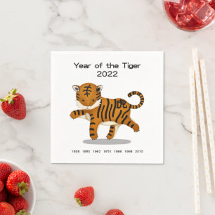 Jaar van de Tiger 2022 Chinese Zodiac Servet