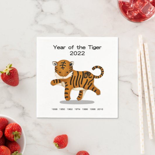 Jaar van de Tiger 2022 Chinese Zodiac Servet (Insitu)