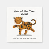 Jaar van de Tiger 2022 Chinese Zodiac Servet (Voorkant)