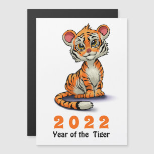 Jaar van de Tiger 2022 Kute Oranje Cartoon Cub