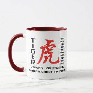 Jaar van de Tiger Chinese astrology Gift Mok