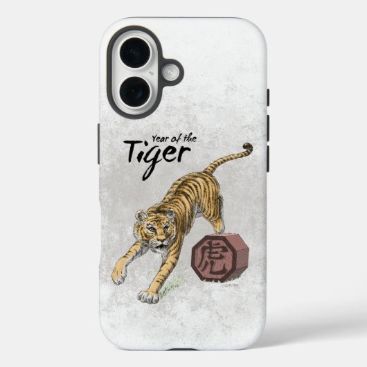 Jaar van de Tiger Chinese Zodiac Art Case-Mate iPhone Case (Achterkant)