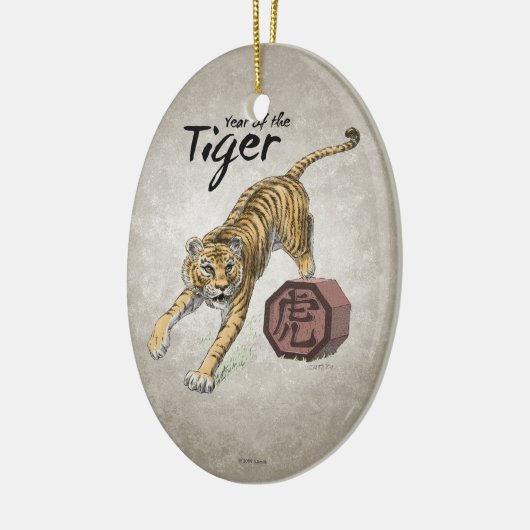 Jaar van de Tiger Chinese Zodiac Art Keramisch Ornament (Links)