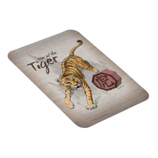 Jaar van de Tiger Chinese Zodiac Art Magneet (Rechterzijde)