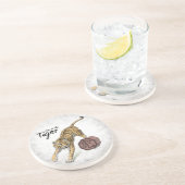 Jaar van de Tiger Chinese Zodiac Art Zandsteen Onderzetter (Zijkant)