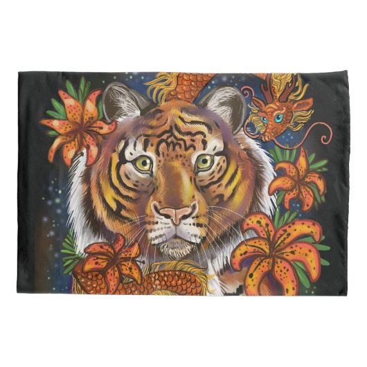 Jaar van de Tiger Chinese Zodiac Kussensloop (Achterkant)