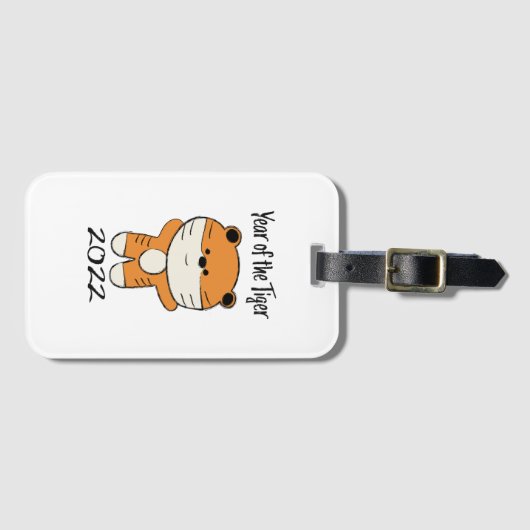 Jaar van de Tijger 2022 Bagagelabel (Voorkant (horizontaal))