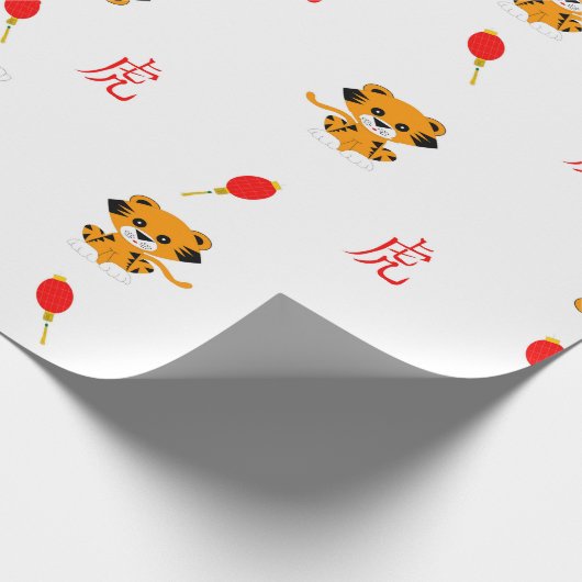 Jaar van de Tijger 2022 Cadeaupapier (Hoek)