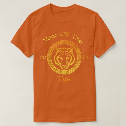Jaar van de Tijger 2022, Circulaire Asian Chinese  T-shirt (Design voorkant)