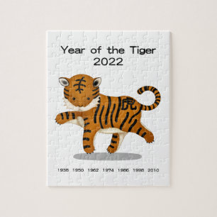 Jaar van de Tijger 2022 Cute Dierenriem Dier Aande Legpuzzel