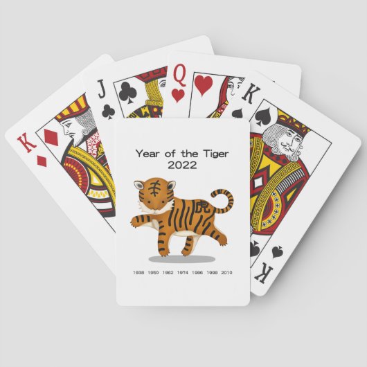 Jaar van de tijger 2022: Dierenbescherming in de d Pokerkaarten (Achterkant)