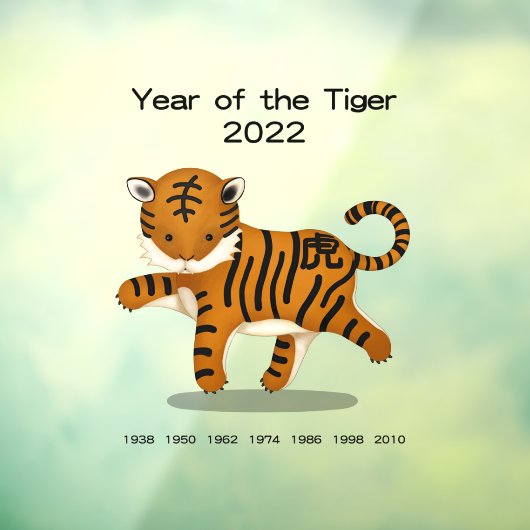 Jaar van de tijger 2022: Dierenbescherming in de d Raamsticker (Vel 3)