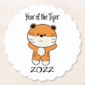 Jaar van de Tijger 2022 Kartonnen Onderzetters (Voorkant)