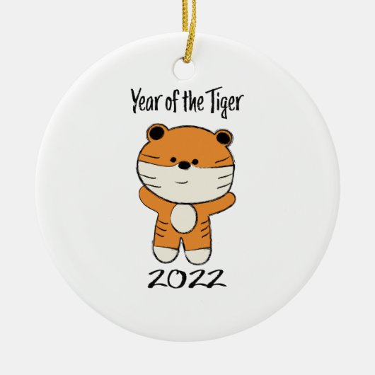 Jaar van de Tijger 2022 Keramisch Ornament (Voorkant)