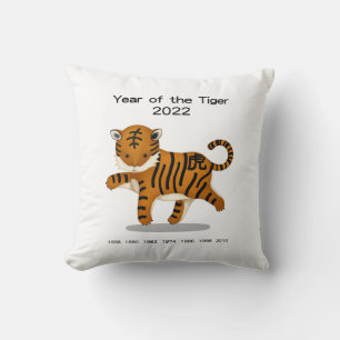 Jaar van de Tijger 2022 Schattige Chinese Dierenri Kussen