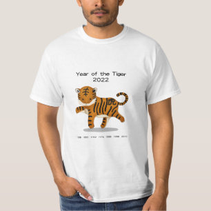 Jaar van de Tijger 2022 Schattige Dierenriem Dier T-shirt