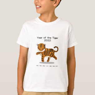 Jaar van de Tijger 2022 Schattige Dierenriem Dier T-shirt