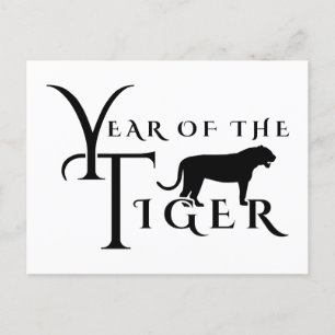 Jaar van de tijger briefkaart