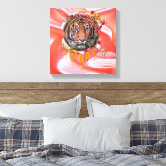 Jaar van de tijger canvas afdruk (Insitu (Slaapkamer))