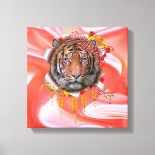 Jaar van de tijger canvas afdruk