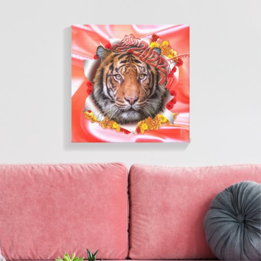 Jaar van de tijger canvas afdruk (Insitu (Woonkamer))