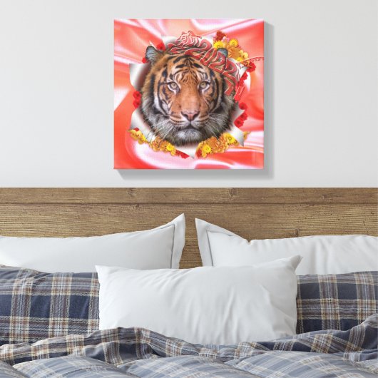 Jaar van de tijger canvas afdruk (Insitu (Slaapkamer))
