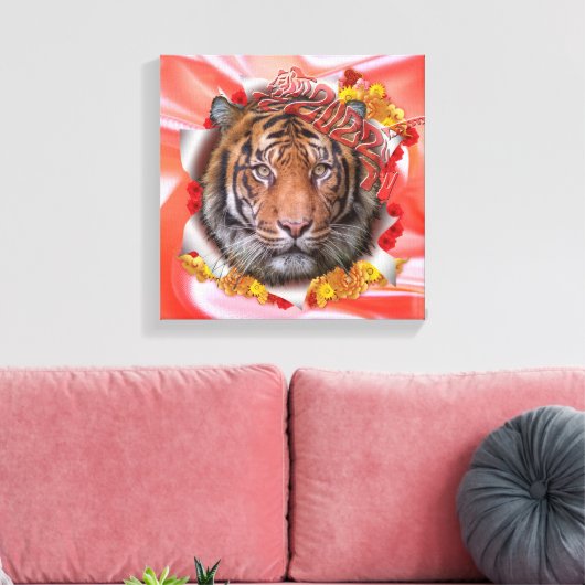 Jaar van de tijger canvas afdruk (Insitu (Woonkamer))