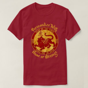 Jaar van de tijger Faux Gold T-shirt