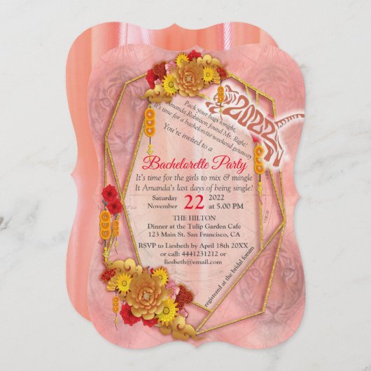 Jaar van de tijger kaart (Voorkant / Achterkant)