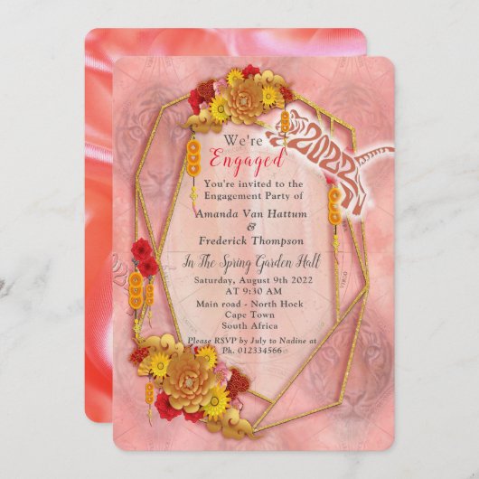 Jaar van de tijger kaart (Voorkant / Achterkant)