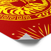 Jaar van de Tijger nieuwjaar 2022 Traditioneel Poster (Hoek)