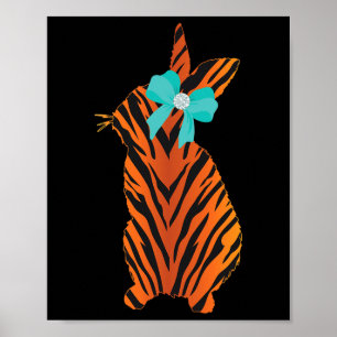 Jaar Van De Tijger Paashaas 2022 Schattig Dier Pr Poster