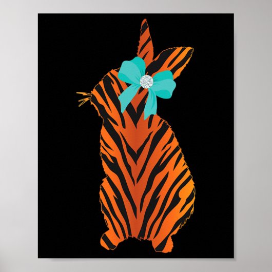 Jaar Van De Tijger Paashaas 2022 Schattig Dier Pr Poster (Voorkant)