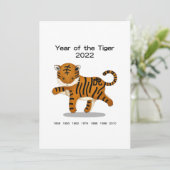 Jaar van de Tijger Schattig Dierenriem 2022 Persoo (Staand voorkant)