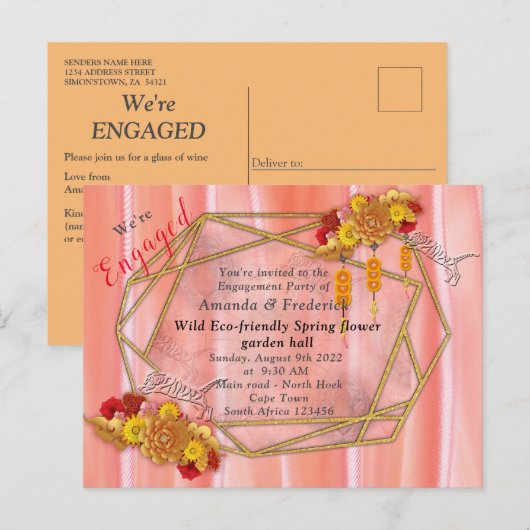 Jaar van de tijger uitnodiging briefkaart (Voorkant / Achterkant)