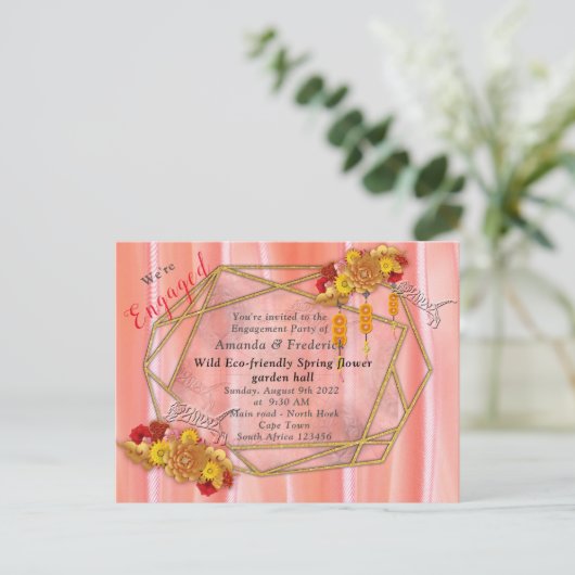 Jaar van de tijger uitnodiging briefkaart (Staand voorkant)