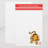 Jaar van de tijgerstrook briefpapier (Voorkant / Achterkant)