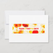 Jaar van de Varkens 2019 Bokeh Banner Kaart (Voorkant)