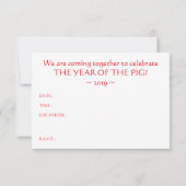 Jaar van de Varkens 2019 Bokeh Banner Kaart (Achterkant)