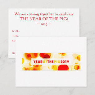 Jaar van de Varkens 2019 Bokeh Banner Kaart