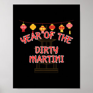 Jaar van de vieze Martini - Grappig Chinees Nieuwj Poster