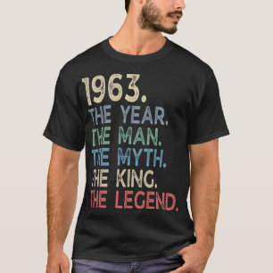Jaar van de Vintage 1963 Jaar van het Man Myth Kin T-shirt