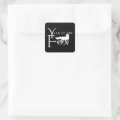 Jaar van de vos vierkante sticker (Tas)