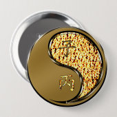 Jaar van de vuurkoers ronde button 4,0 cm (Voorkant /achterkant)