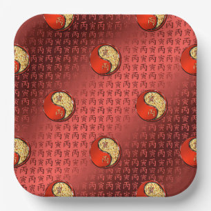 Jaar van de Vuurtijger Papieren Bordje